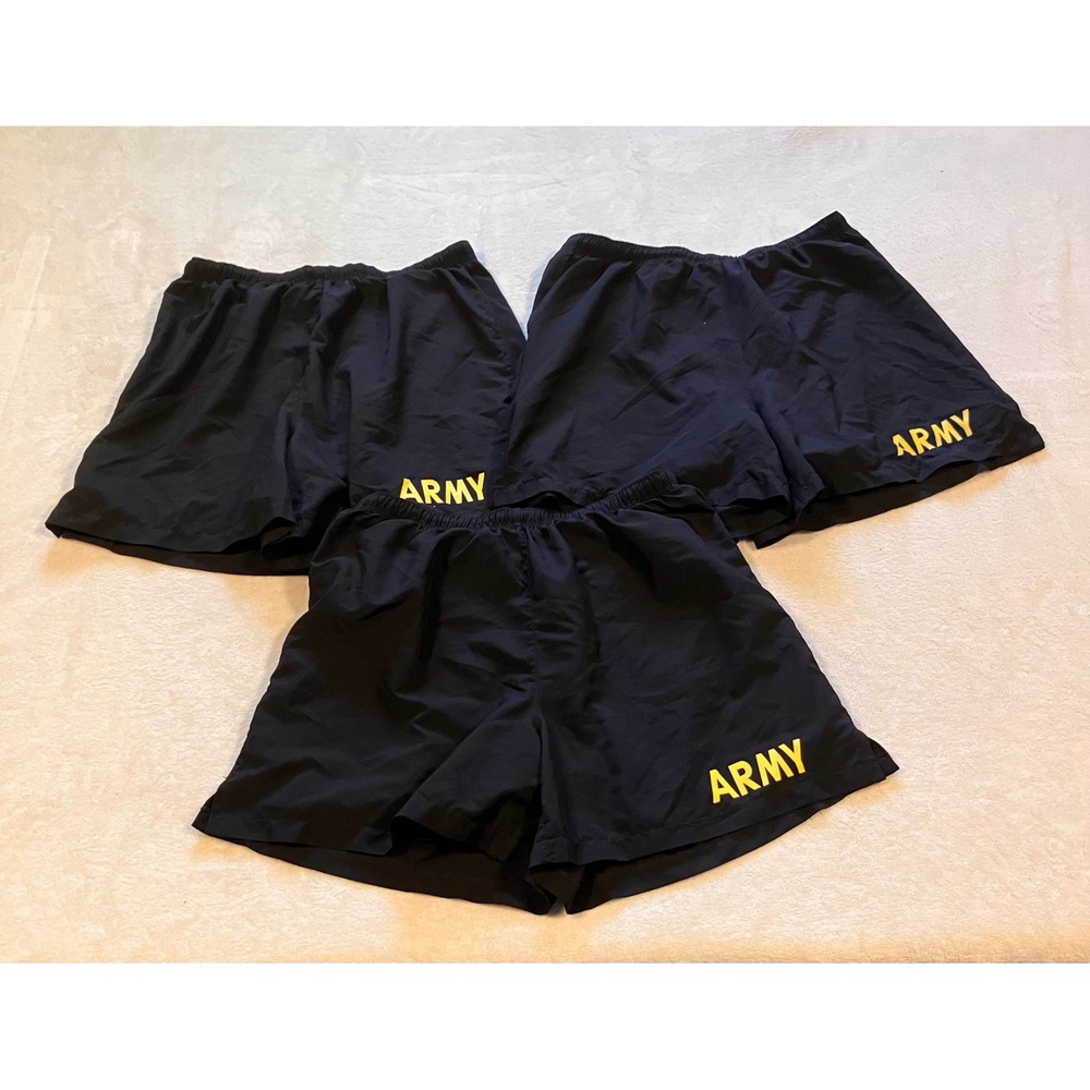 Military APFU PT Shorts Mens Medium Black Army Logo Training Trunks Lot of 3